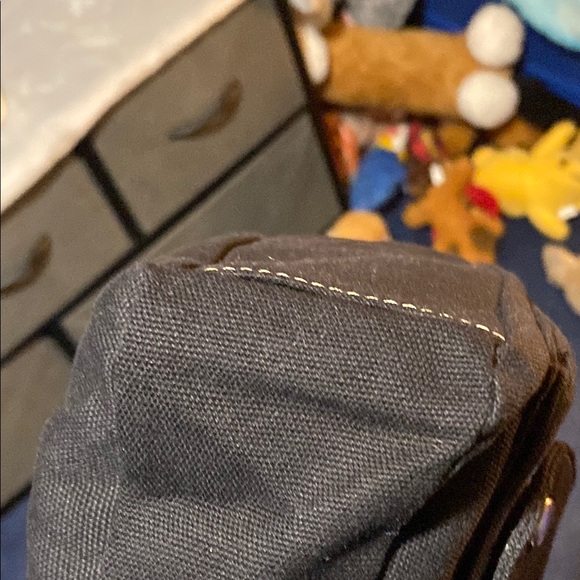 Black Shoulder Bag white stitching - Picture 7 of 9